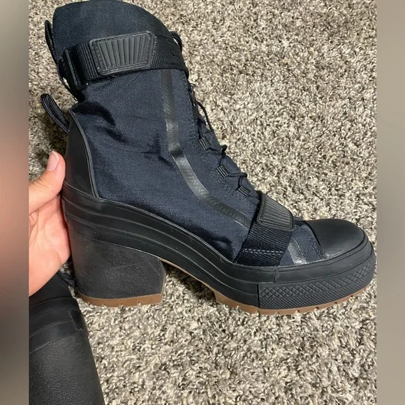 Converse GR82 Heeled Combat Boots Military Moto Punk Grunge Alt - Picture 11 of 12
